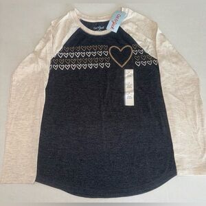 Girls Cat & Jack Long Sleeve Heart T-Shirt